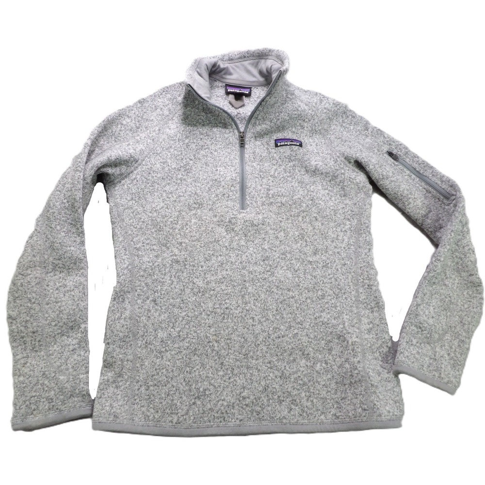 Patagonia Better Sweater 1/4 Zip Fleece Jacket Knit Women Small S Gray Pullover